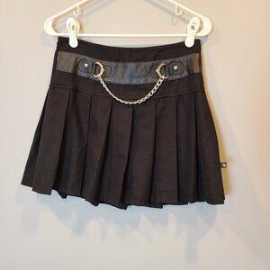 Daang Goodman Royal Bones Skirt Schoolgirl Mini Pleated Goth Womens Small Black